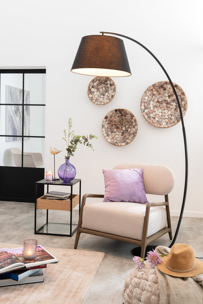 J-line - Tafellamp Boog Metaal Zwart - 47x53x29cm