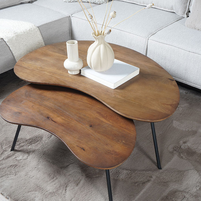 Home67 - Salontafel Ludo Bruin - Organisch - Set van 2.