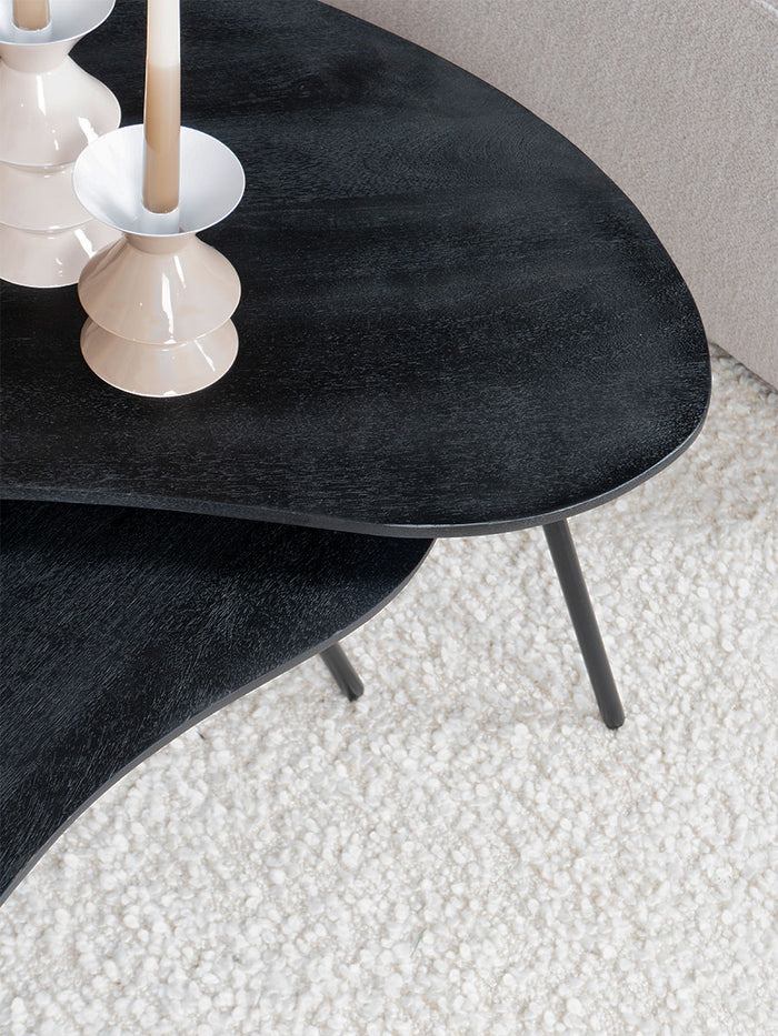 Home67 - Salontafel Ludo Zwart - Organisch - Set van 2