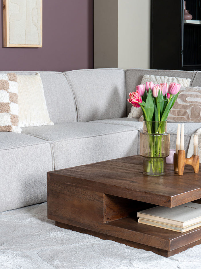 Home67 - Salontafel Bram - Espresso Mangohout - 80 x 80 cm