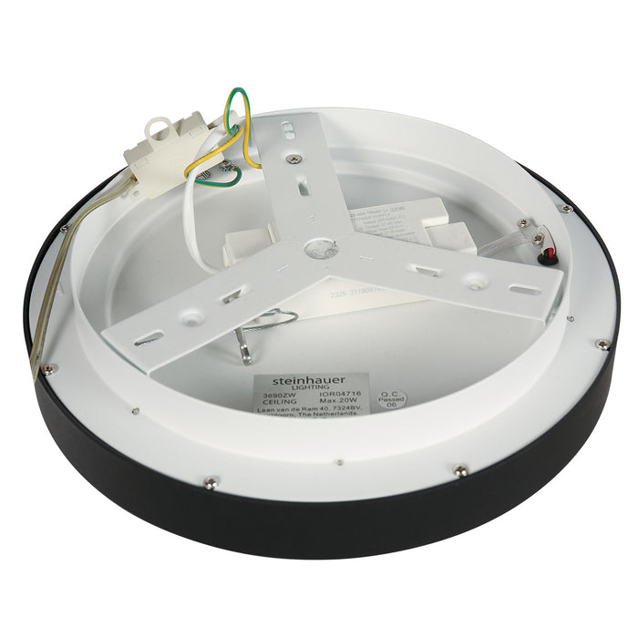 Steinhauer Plafondlamp Ringlede Zwart Ø 28cm Led 20Watt Dimbaar 3690ZW