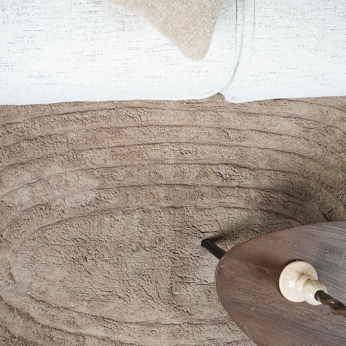 Veer Carpets - Wasbaar Vloerkleed Oliver - Taupe 160 x 230 cm