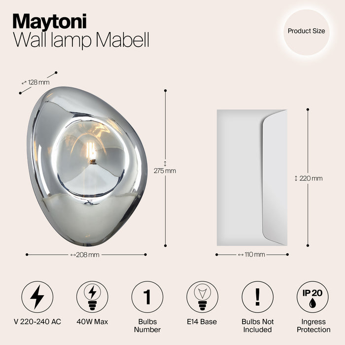 Maytoni - Wandlamp Mabell - Zwart