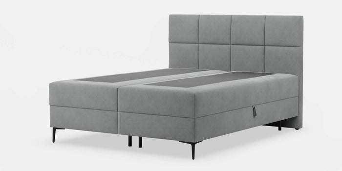 by fonQ Novae Boxspring met Opbergruimte 180 x 200 cm - Grijs / Zwart
