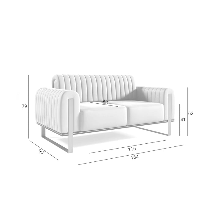 by fonQ Elite 2-zitsbank - Fluweel - Beige