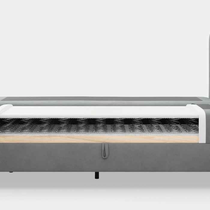 by fonQ Pazara Boxspring met Opbergruimte 180 x 200 cm - Grijs / Zwart