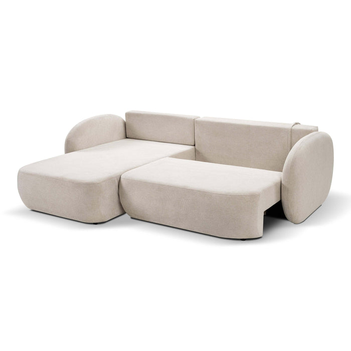 by fonQ Orin Hoekbank Links met Slaapfunctie - Chenille - Beige