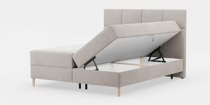 by fonQ Novae Boxspring met Opbergruimte 160 x 200 cm - Beige / Naturel