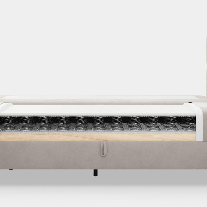 by fonQ Novae Boxspring met Opbergruimte 160 x 200 cm - Beige / Zwart