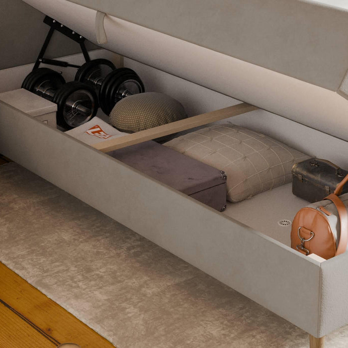 by fonQ Novae Boxspring met Opbergruimte 160 x 200 cm - Beige / Naturel