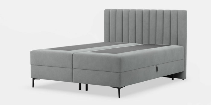 by fonQ Pazara Boxspring met Opbergruimte 180 x 200 cm - Grijs / Zwart