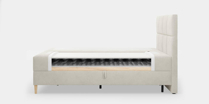 by fonQ Novae Boxspring met Opbergruimte 180 x 200 cm - Crème / Zwart