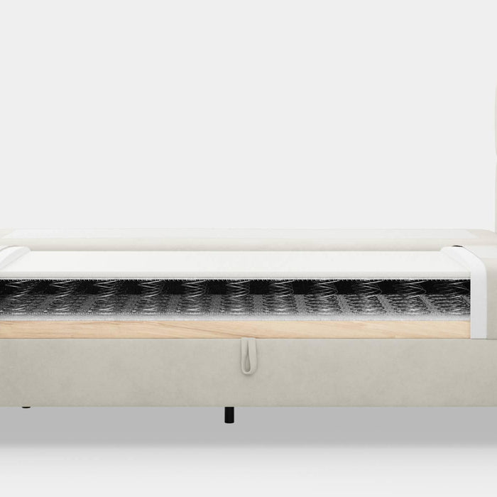 by fonQ Novae Boxspring met Opbergruimte 160 x 200 cm - Crème / Naturel