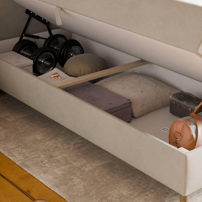 by fonQ Novae Boxspring met Opbergruimte 180 x 200 cm - Crème / Naturel