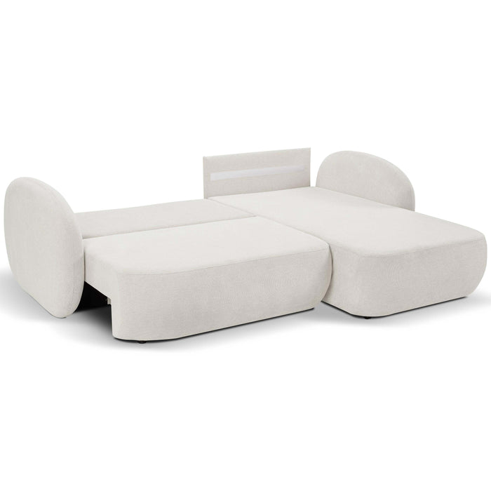 by fonQ Orin Hoekbank Rechts met Slaapfunctie - Chenille - Ivoor