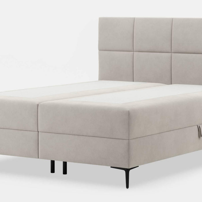 by fonQ Novae Boxspring met Opbergruimte 160 x 200 cm - Beige / Zwart