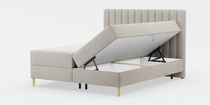 by fonQ Pazara Boxspring met Opbergruimte 160 x 200 cm - Beige / Zwart