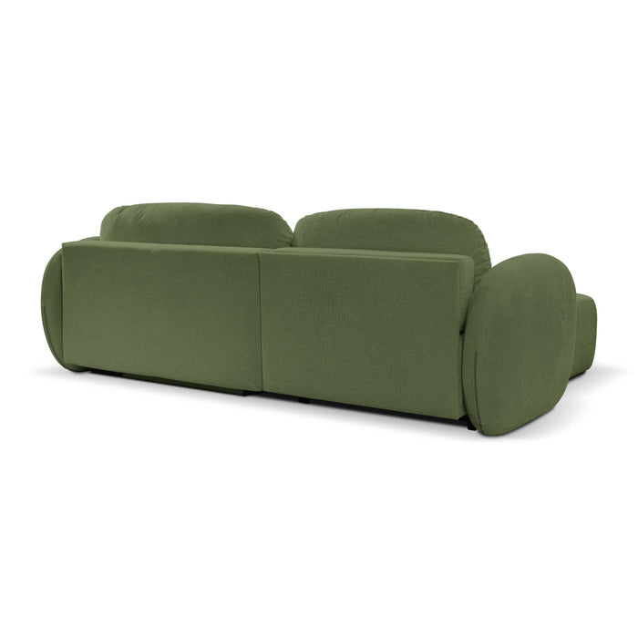 by fonQ Orin Hoekbank Links met Slaapfunctie - Chenille - Groen