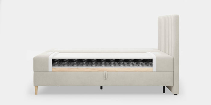 by fonQ Pazara Boxspring met Opbergruimte 160 x 200 cm - Crème / Zwart