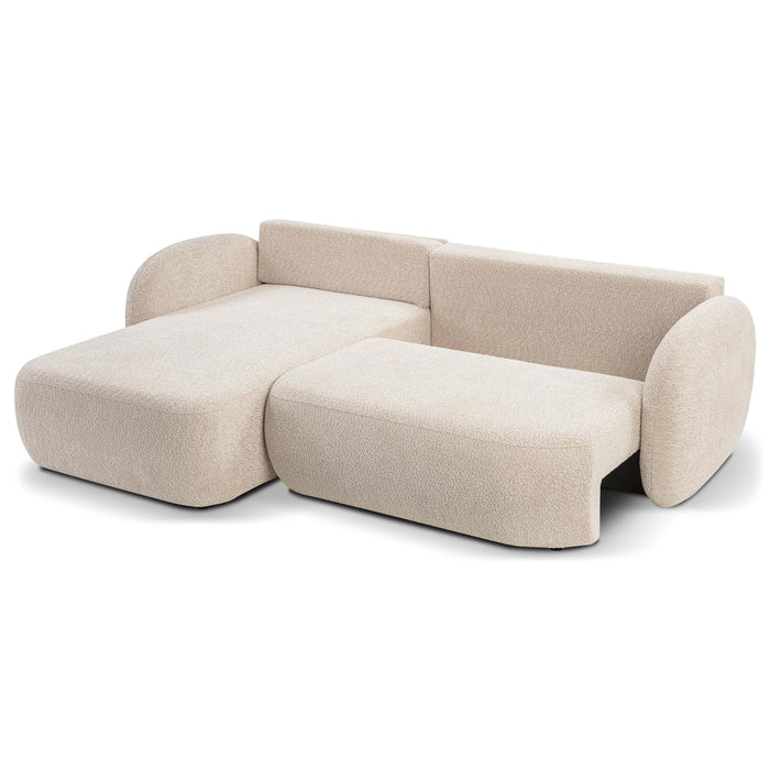 by fonQ Orin Hoekbank Links met Slaapfunctie - Bouclé - Ivoor