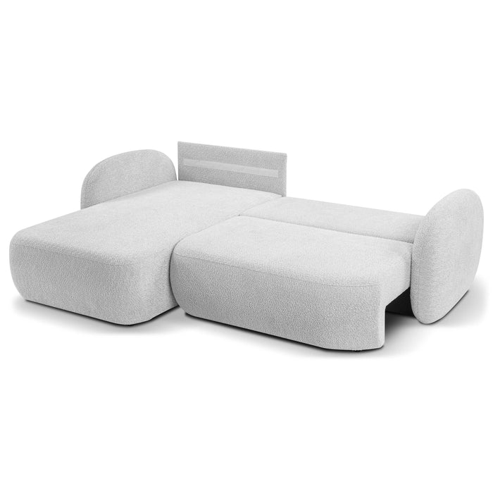 by fonQ Orin Hoekbank Links met Slaapfunctie - Bouclé - Ivoor