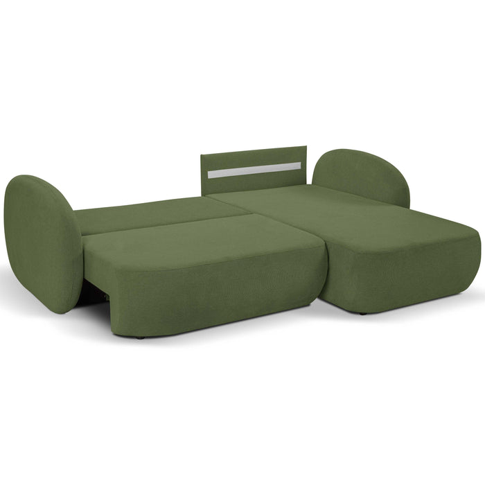 by fonQ Orin Hoekbank Rechts met Slaapfunctie - Chenille - Groen