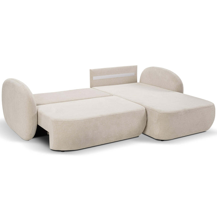 by fonQ Orin Hoekbank Rechts met Slaapfunctie - Chenille - Beige