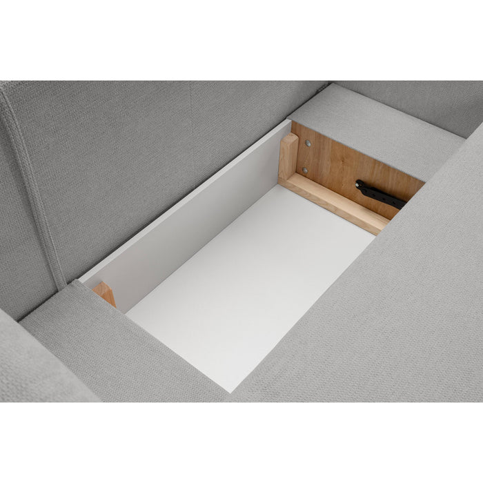 by fonQ Orin Hoekbank Rechts met Slaapfunctie - Chenille - Grijs