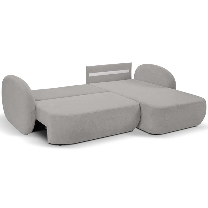 by fonQ Orin Hoekbank Rechts met Slaapfunctie - Chenille - Grijs