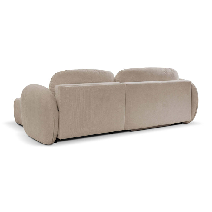 by fonQ Orin Hoekbank Rechts met Slaapfunctie - Chenille - Bruin