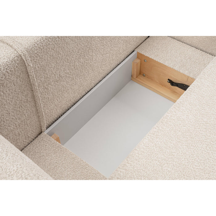 by fonQ Orin Hoekbank Rechts met Slaapfunctie - Bouclé - Ivoor