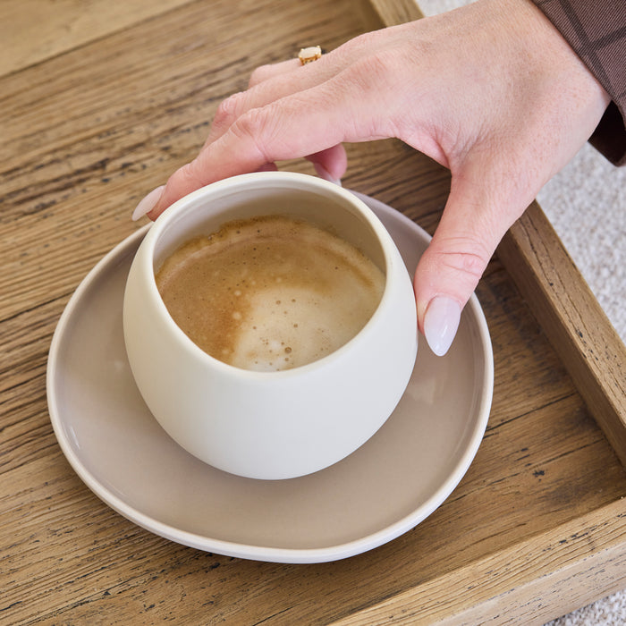 Riviera Maison Kop en Schotel Beige - Clement - Aardewerk - 370 ml