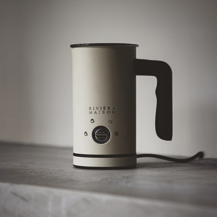 Riviera Maison Melkschuimer Elektrisch Beige - Classic Rvs 150-300 ml