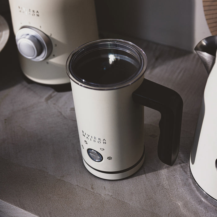 Riviera Maison Melkschuimer Elektrisch Beige - Classic Rvs 150-300 ml