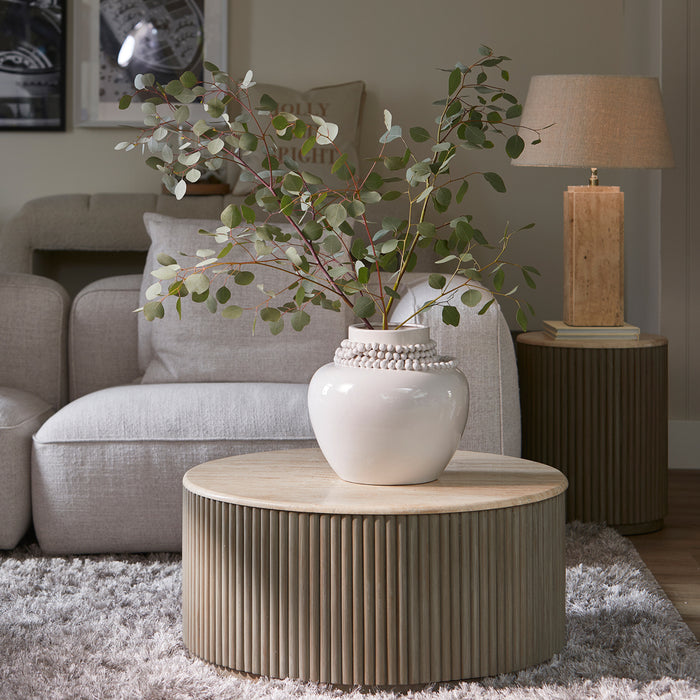 Riviera Maison Vaas Wit - Precious Pearl - Keramiek (ØxH) 34x32