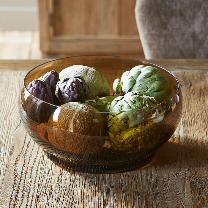 Riviera Maison Fruitschaal Bruin - Sardis - Glas (ØxH) 32x14.5