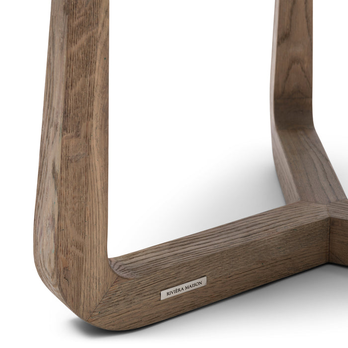 Rivièra Maison - Elegante ronde salontafel in crème marmer en eikenhout met afmetingen 42 cm hoog