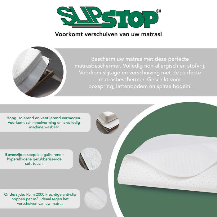 SlipStop - Noppen Matrasbeschermer - 90x210cm