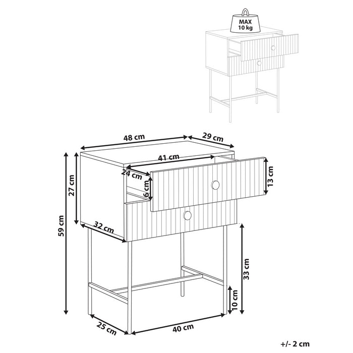 Beliani - COVENTRY - Nachtkastje - Zwart - MDF