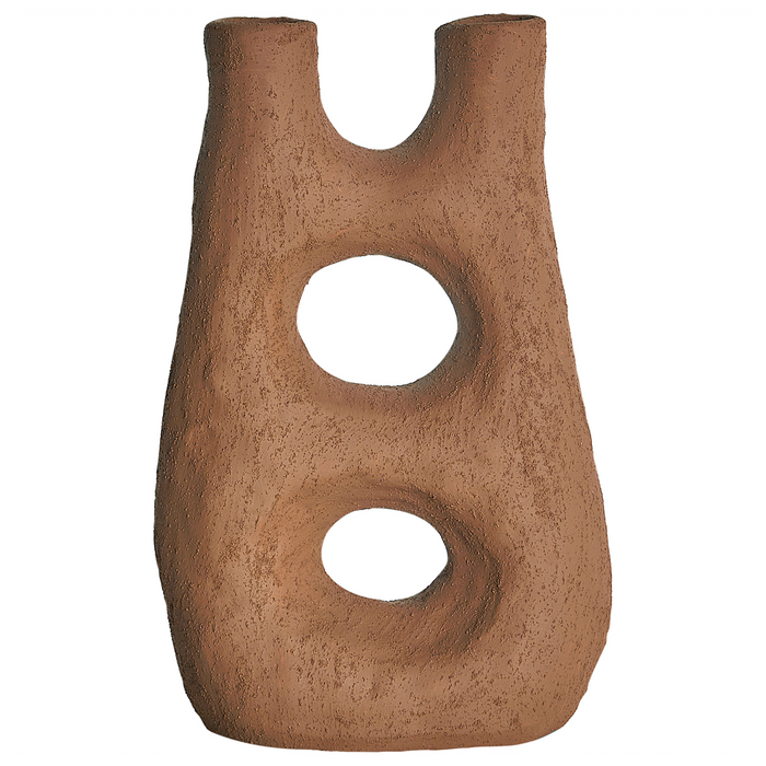 Beliani - UARU - Bloemenvaas - Bruin - Steengoed