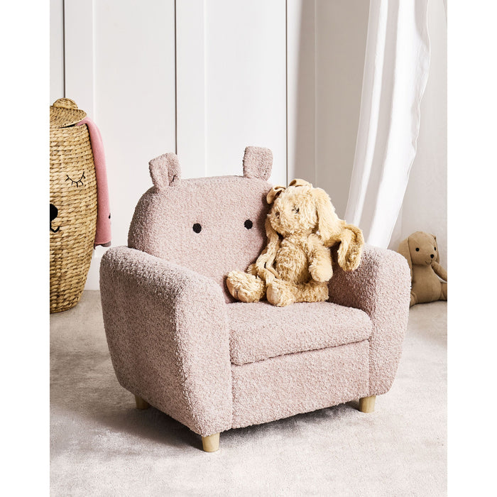 Beliani - MARIBO - Kinderfauteuil - Roze - Bouclé