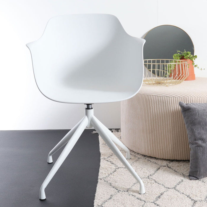 Nolon Nola-Puk Draaibare Eetkamerstoelen Wit - Wit Onderstel - 2x