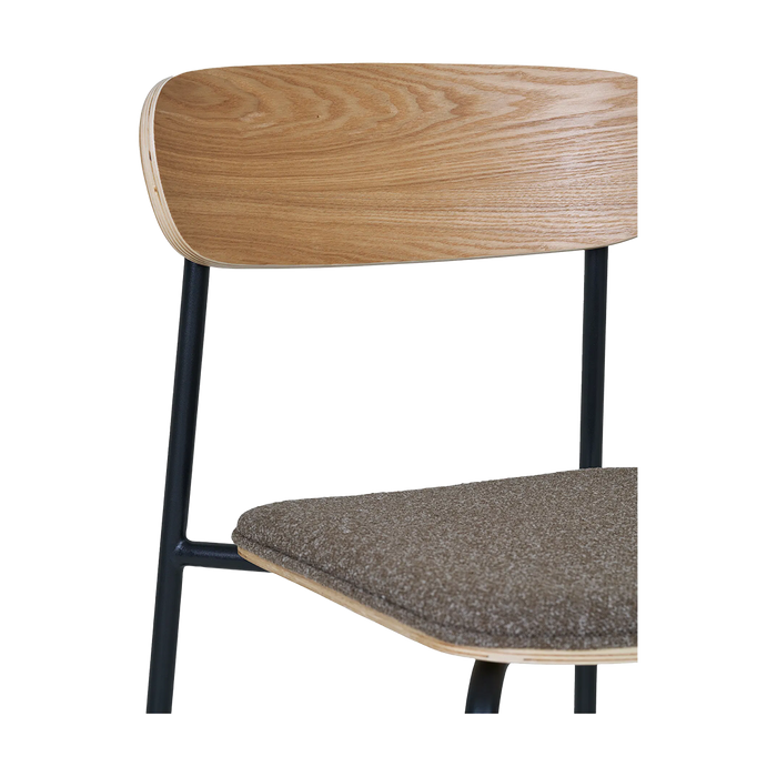 Artichok Justus eetkamerstoel met houten leuning - bruin