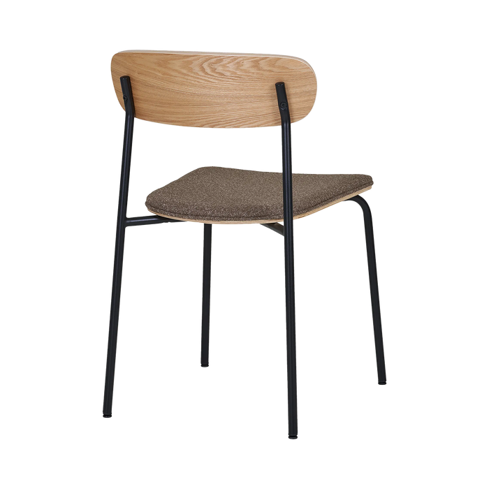 Artichok Justus eetkamerstoel met houten leuning - bruin