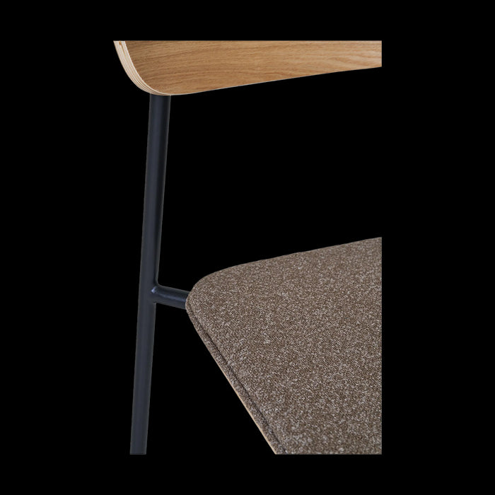 Artichok Justus eetkamerstoel met houten leuning - bruin