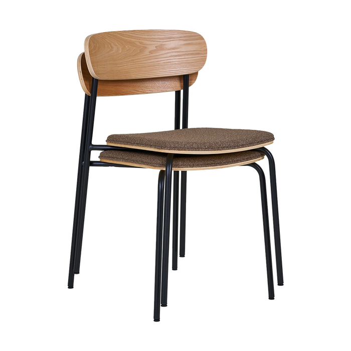 Artichok Justus eetkamerstoel met houten leuning - bruin