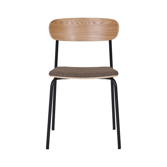 Artichok Justus eetkamerstoel met houten leuning - bruin