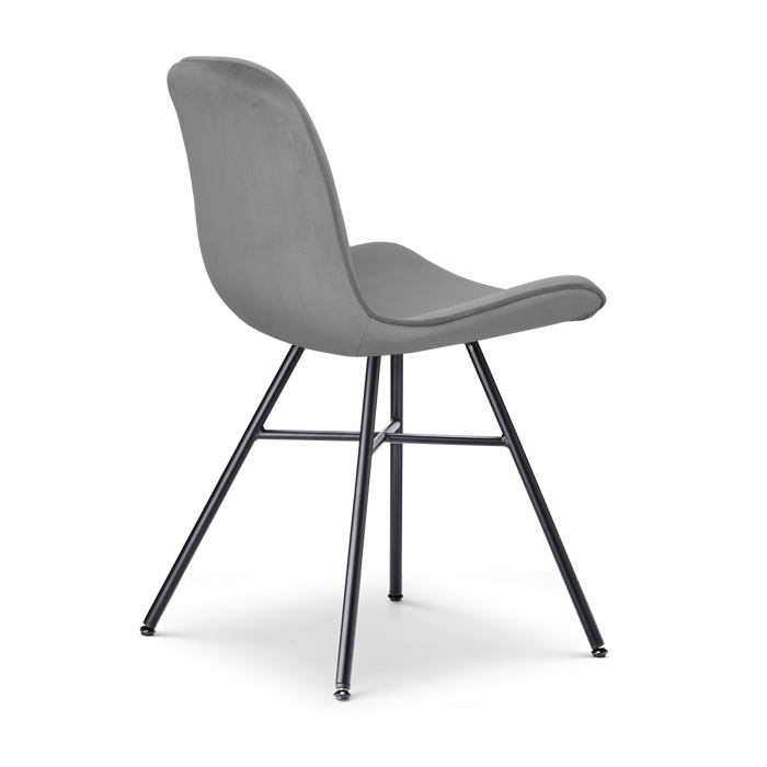 Nolon Noa-Fé Eetkamerstoelen Set van 2 - Velvet Grijs - Zwarte Poten