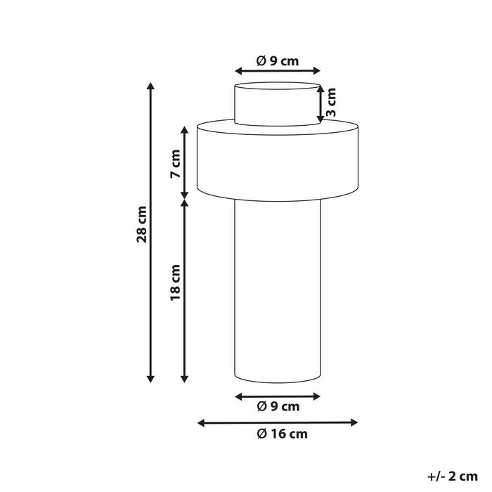 Beliani - ESCOLAR - Bloemenvaas - Wit|Zwart - 28 cm - Steengoed