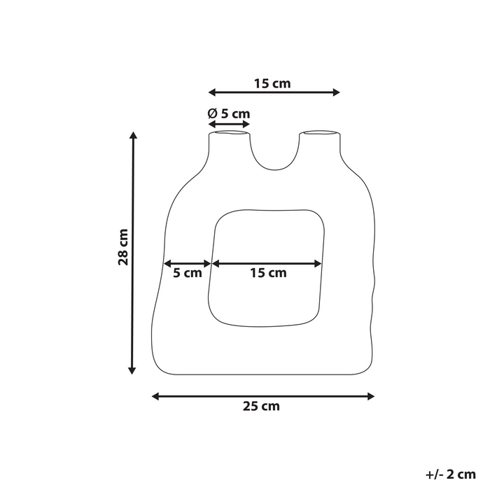 Beliani - MULLET - Bloemenvaas - Bruin - 28 cm - Steengoed